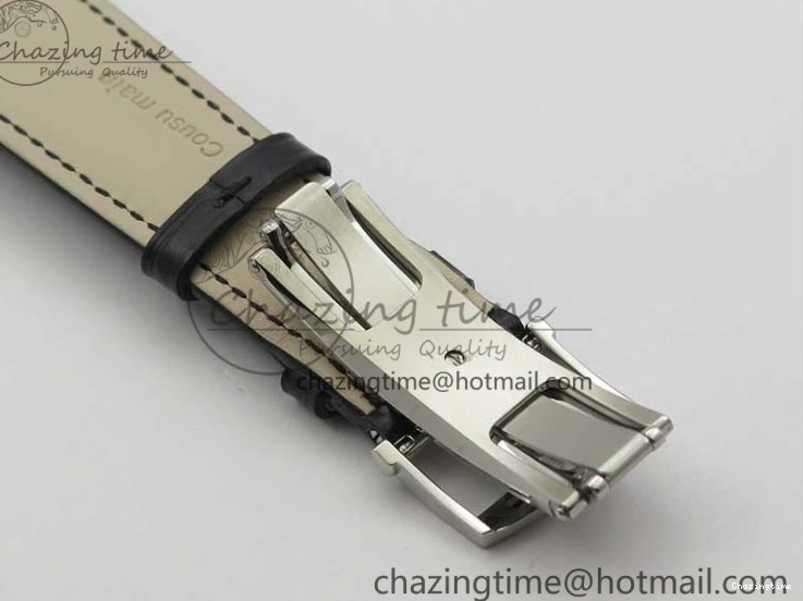 0128 MultiPurpose Villeret 6654 SS Complicated Function OMF 1:1 Best Edition White Dial on Black Leather Strap A6654 V 7901